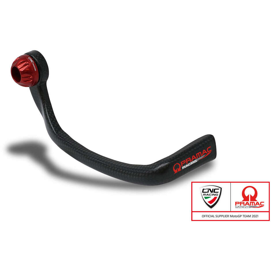 Brake-Guard Carbon Race PL150 - Glossy carbon front brake lever guard - Pramac Racing Limited Edition CNC Racing Red