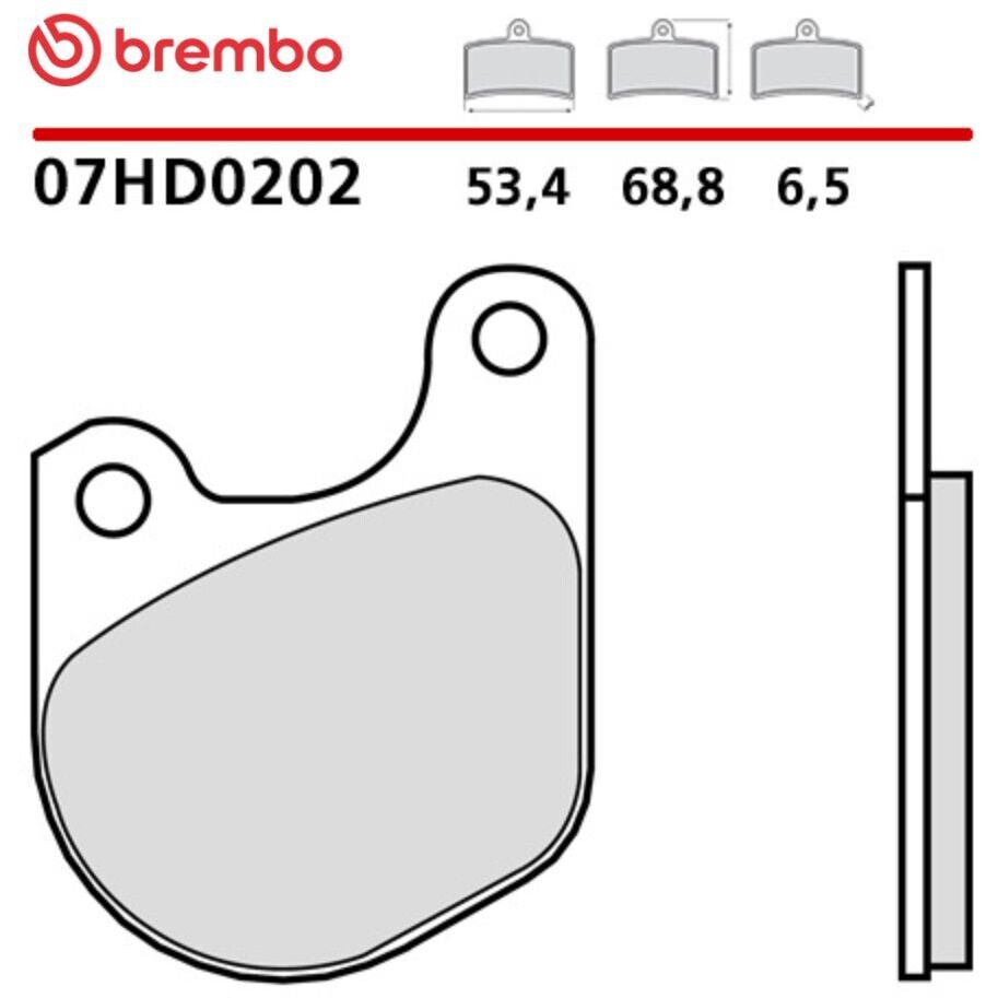 Brembo CC 07HD0202 Carbon Ceramic Front Motorcycle Brake Pads for HARLEY DAVIDSON FX (1978-1983); FXE (1978-1983) and other models