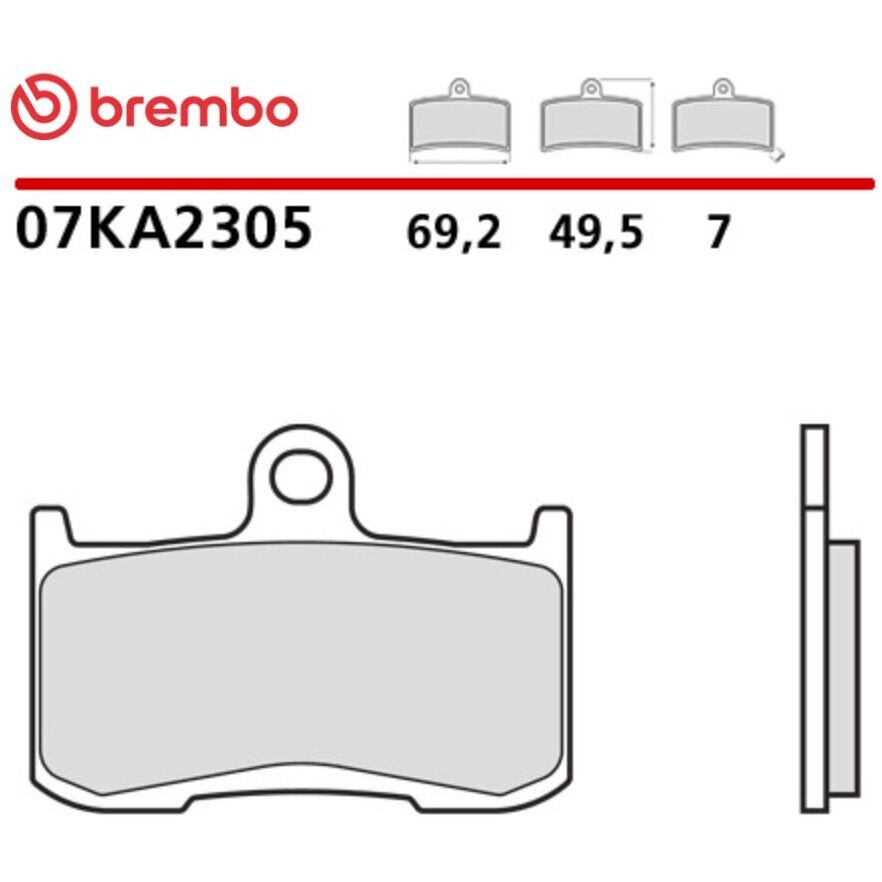 Brembo CC 07KA2305 Carbon Ceramic Front Motorcycle Brake Pads