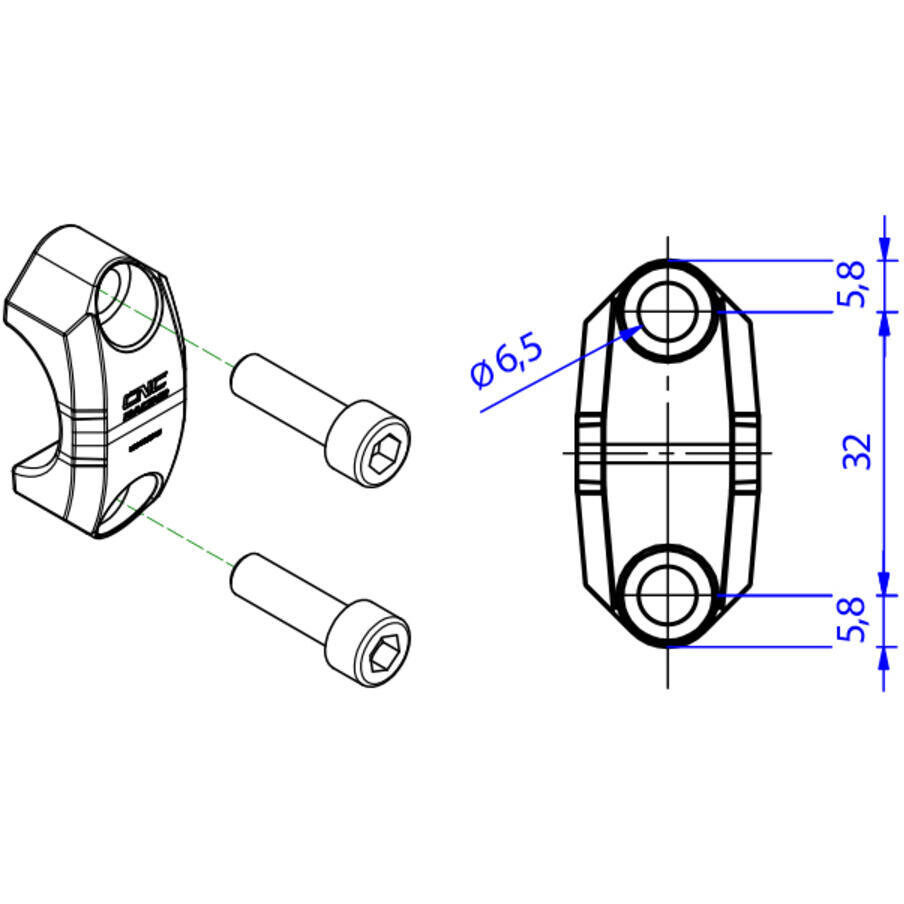 Brembo CV001 Pumpenklemme - Ohne Spiegel CNC Racing Schwarz