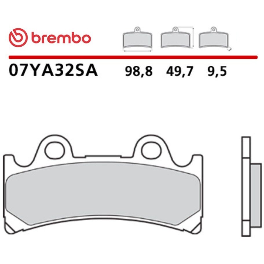 Brembo SA 07YA32SA Sinter-Motorrad-Vorderradbremsbeläge für YAMAHA YZF SP (1993-1999); YZF R (1993-1998) und andere Modelle