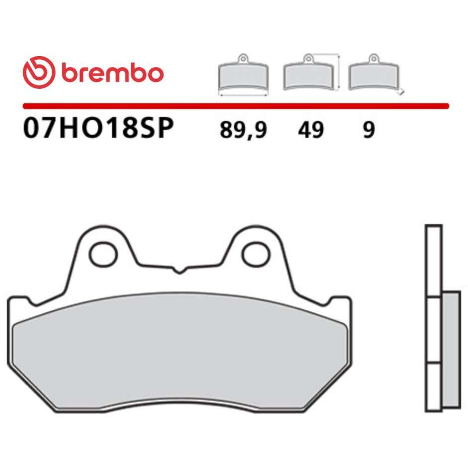 Brembo SP 07HO18SP Sintered Rear Motorcycle Brake Pads for HONDA NS R (1985-1989); CX E (1982)