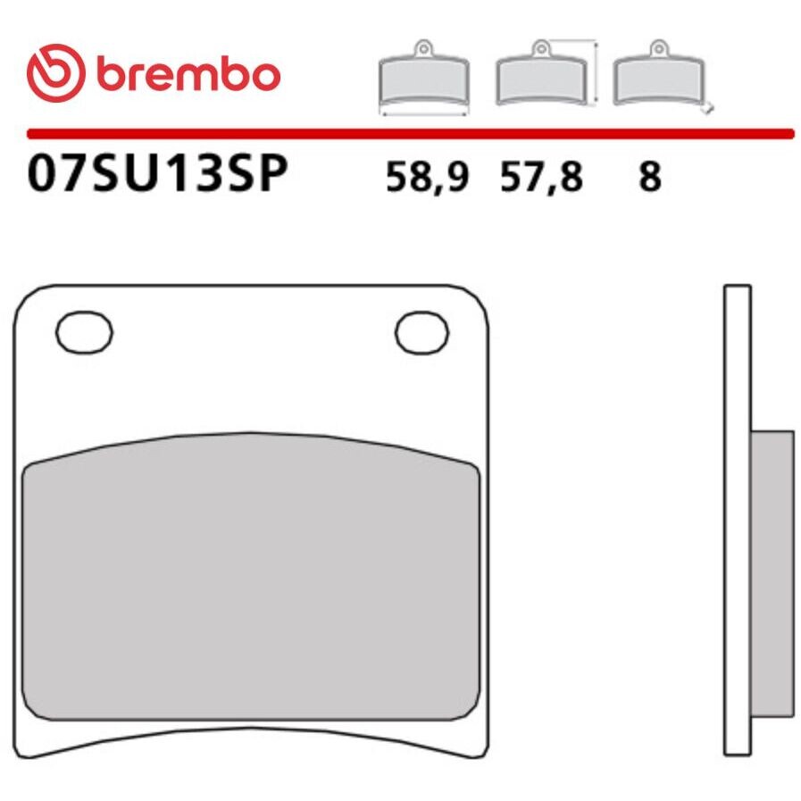 Brembo SP 07SU13SP Sintered Rear Motorcycle Brake Pads for SUZUKI VX (1990-1996); GSX G (1991-1996)