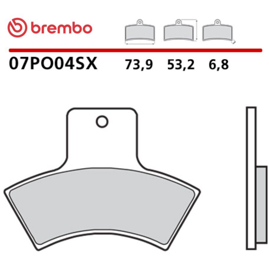 Brembo SX 07PO04SX Sintered Off-Road Rear Motorcycle Brake Pads