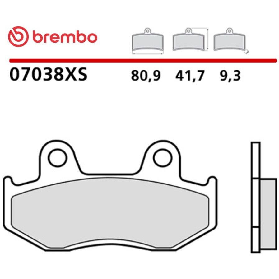 Brembo XS 07038XS Sintered Motorcycle Brake Pads for Maxi Scooters for HONDA PS I (PES) 125 (2006-2013); SCV Lead (2008-2013) and other models