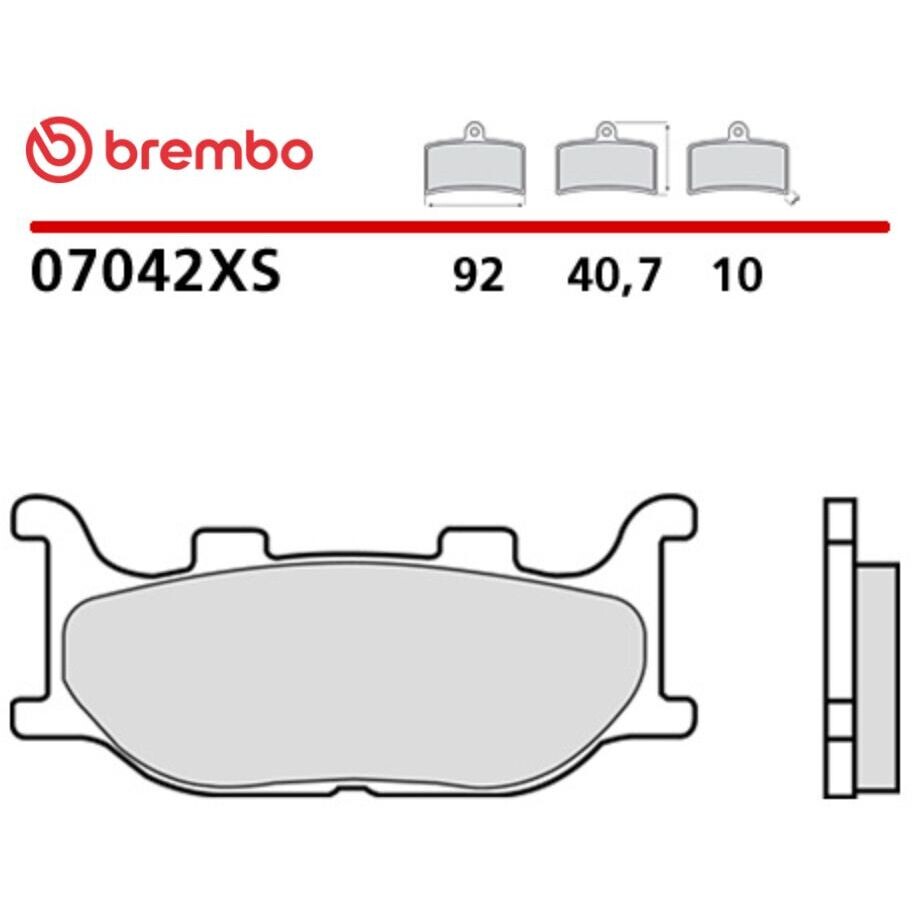 Brembo XS 07042XS Sintered Motorcycle Brake Pads for Maxi Scooters, For YAMAHA Majesty ABS (2005-2013); LINHAI Main Street (2007-2013) and other models