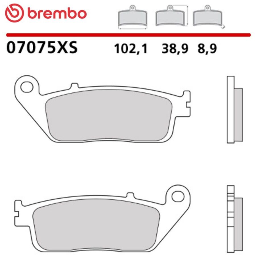 Brembo XS 07075XS Sintered Motorcycle Brake Pads for Maxi Scooters for HONDA SW-T ABS (FJS A) 600 (2012-2017); SW-T (FJS D) 400 (2009-2016) and other models