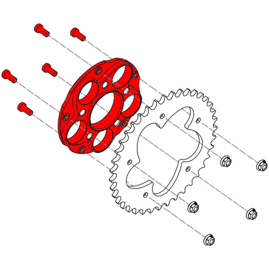 Bride de serrage rouge FC212 Ducati CNC Racing
