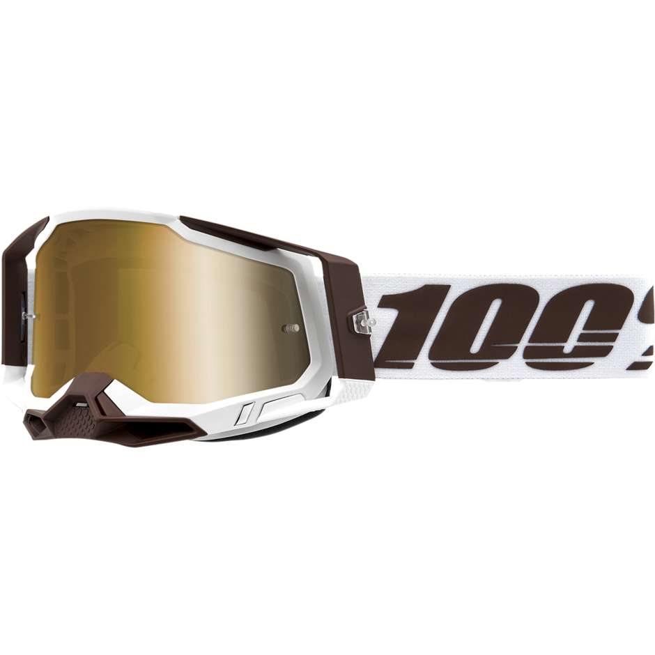 Brille Moto Cross Enduro 100% RACECRAFT 2 Sbird Gold Mirror Lens