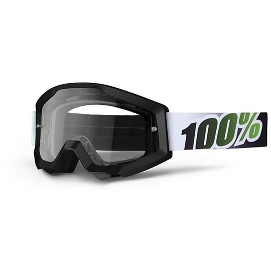 Brille Moto Cross Enduro 100% Strata Schwarz / Lime