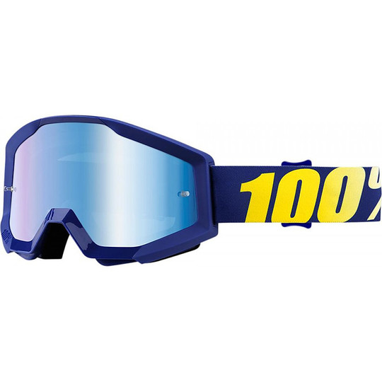 Brillen Moto Cross Enduro 100% Strata Hoffnung Blau-Spiegel-Objektiv