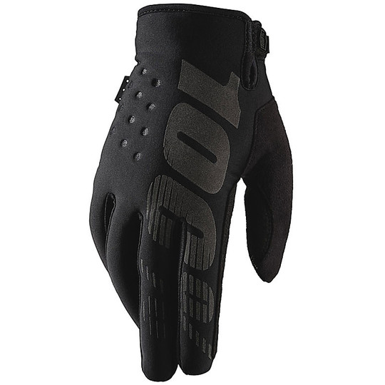 BRISKER Cross Enduro 100% Motorcycle Gloves Black Gray