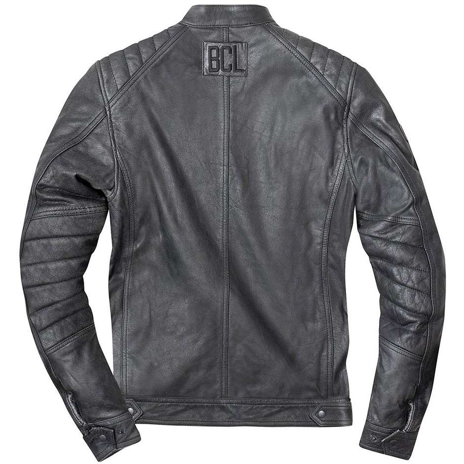 Buffalo Vintage Black Cafe London Leather Motorcycle Jacket LJ171325 Matt Black