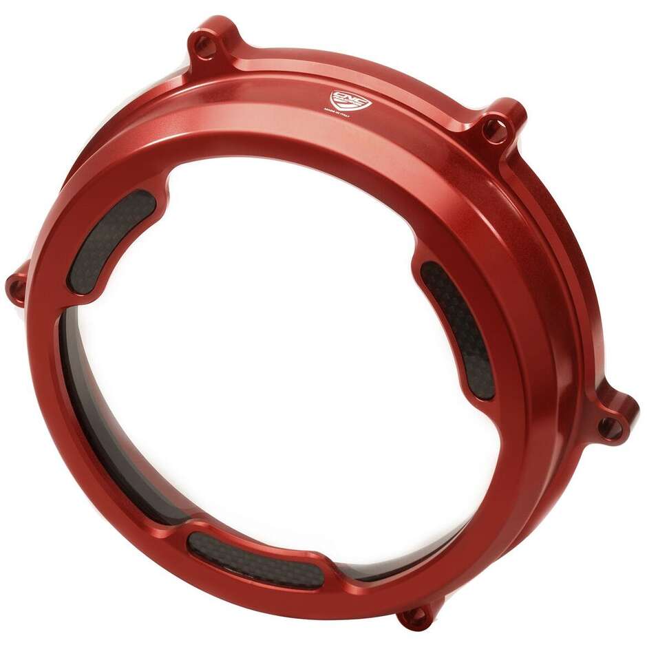 CA201 Clear Case with Carbon Inserts for Oil Clutch Ducati Panigale CNC Racing Red