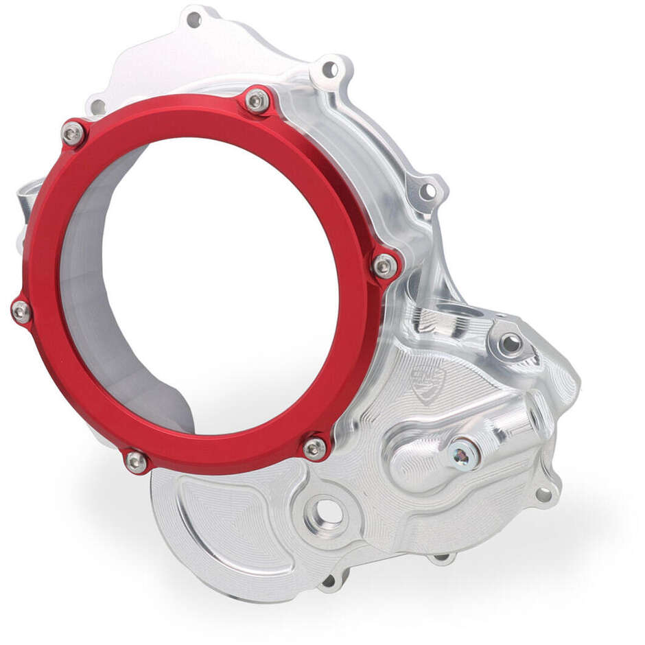 CA510 Klares Gehäuse für Ölkupplungen Ducati BICOLOR CNC Racing Silber Rot