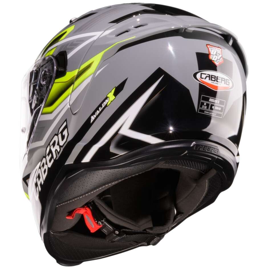 Caberg AVALON X BRAMA Full Face Motorcycle Helmet Grey Fluo Yellow Black