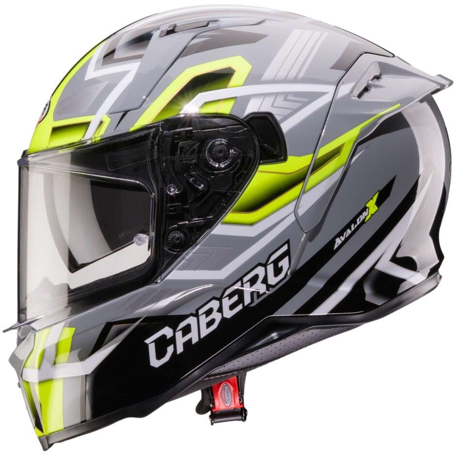 Caberg AVALON X BRAMA Full Face Motorcycle Helmet Grey Fluo Yellow Black