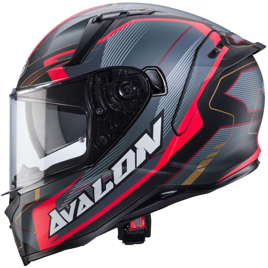 Caberg AVALON X OPTIC Integral Motorcycle Helmet Matt Black Gray Red