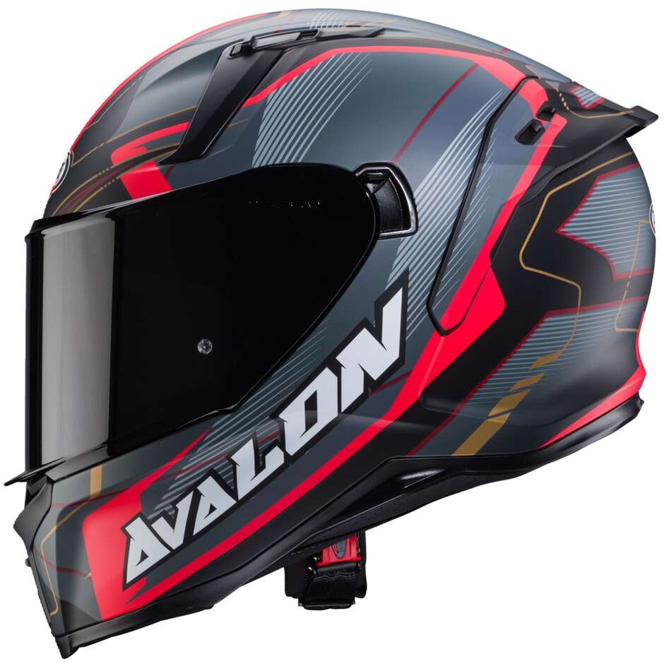 Caberg AVALON X OPTIC Integral Motorcycle Helmet Matt Black Gray Red