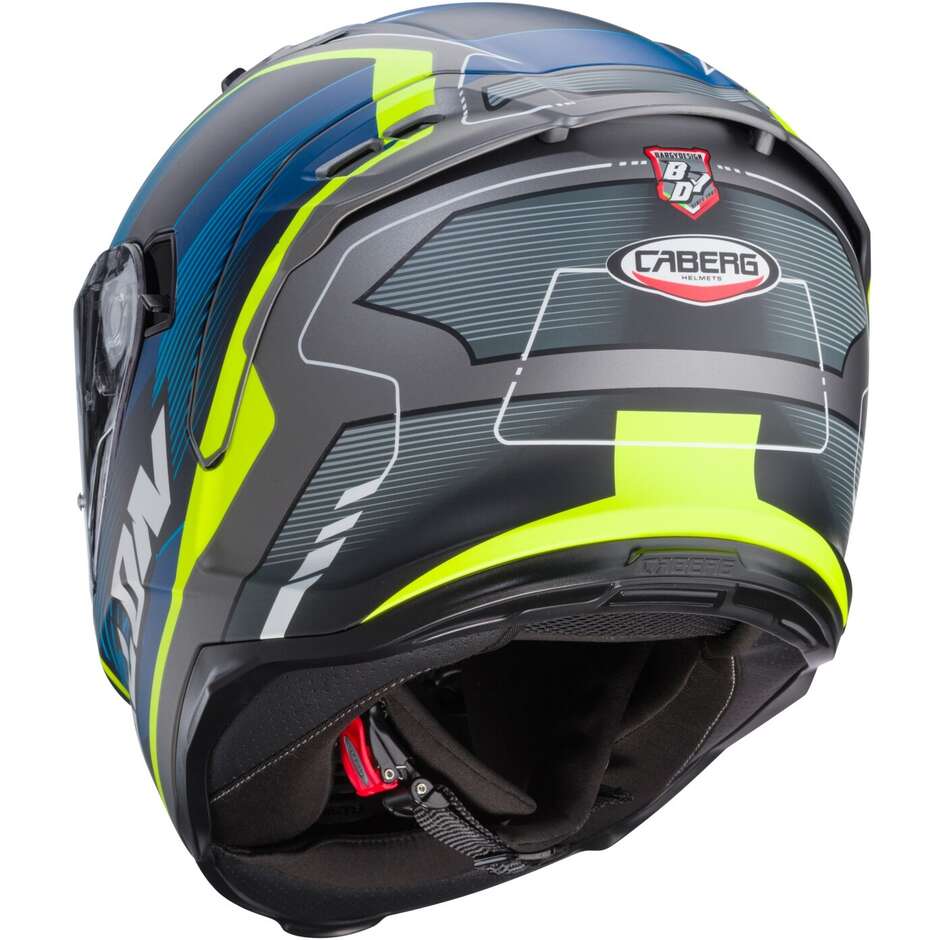 Caberg AVALON X OPTIC Integral Motorcycle Helmet Matt Gray Blue Yellow Fluo