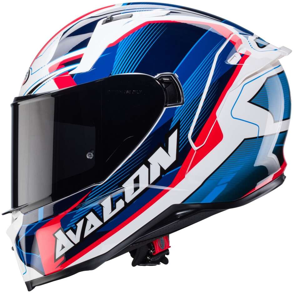 Caberg AVALON X OPTIC Integral Motorcycle Helmet White Blue Red