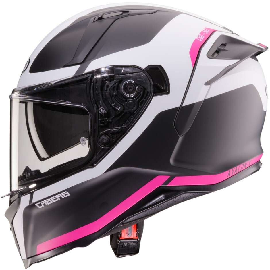Caberg AVALON X PURE Full Face Motorcycle Helmet Matt Black White Fuchsia