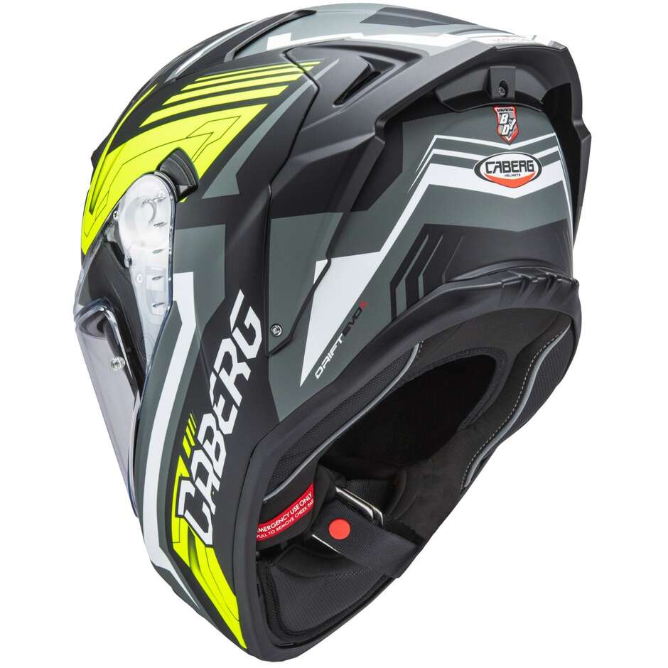 Caberg DRIFT EVO 2 JARAMA Full Face Motorcycle Helmet Black Gray Yellow Matt