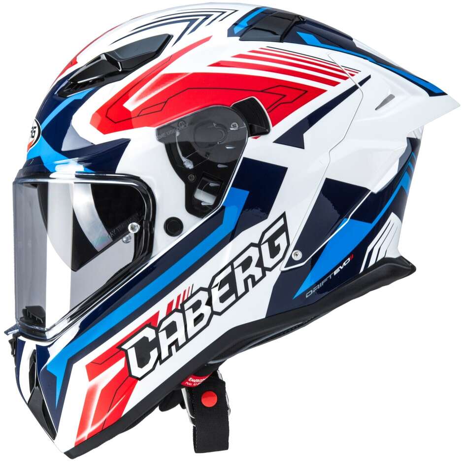Caberg DRIFT EVO 2 JARAMA Full Face Motorcycle Helmet White Red Blue