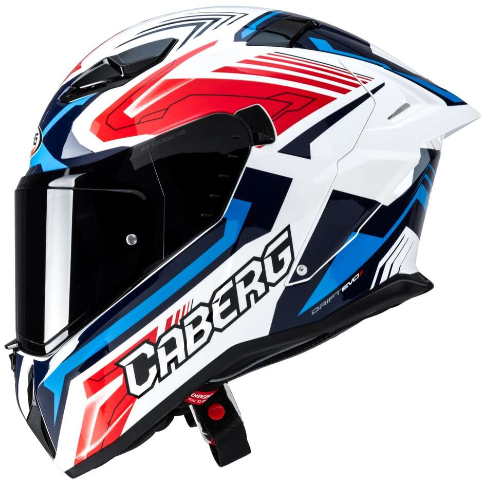 Caberg DRIFT EVO 2 JARAMA Integral-Motorradhelm Weiß Rot Blau