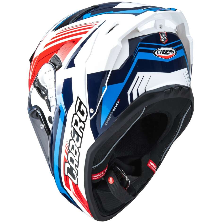 Caberg DRIFT EVO 2 JARAMA Integral-Motorradhelm Weiß Rot Blau