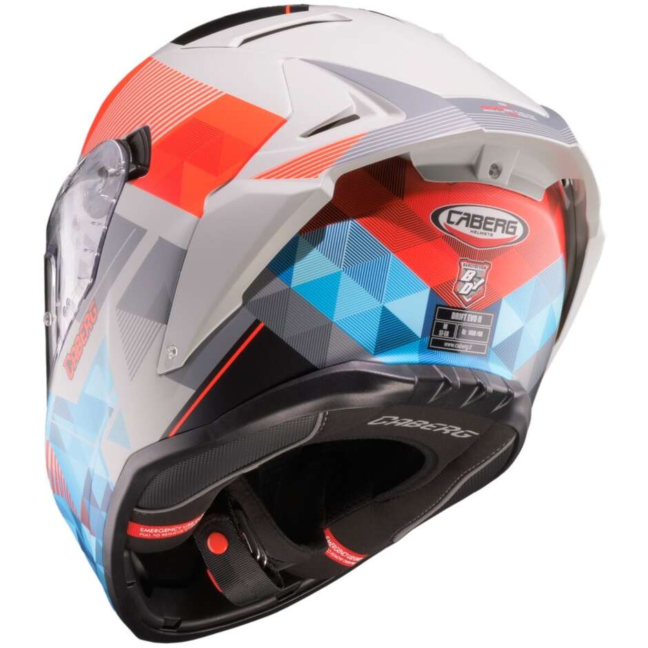 Caberg DRIFT EVO 2 PRISM MATT Integralhelm Motorrad Grau Rot Fluo Blau