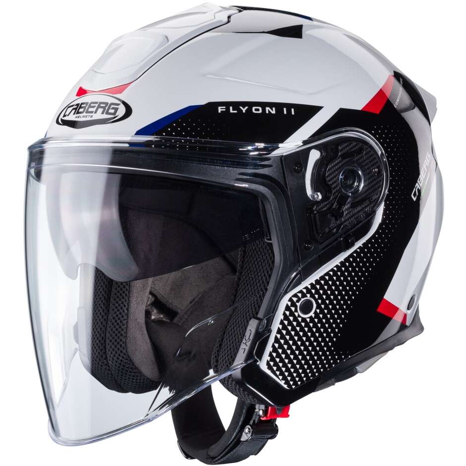 Caberg FLYON II BOSS Jet Motorcycle Helmet White Red Blue