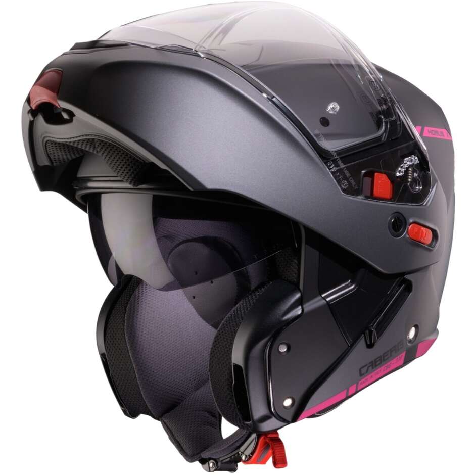 Caberg HORUS X RAY P/J Zugelassener modularer Motorradhelm, mattschwarz/grau/fuchsia