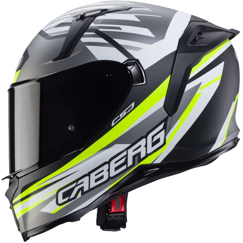 Caberg Integral Motorcycle Helmet AVALON X KIRA Matt Black Gray Yellow Fluo