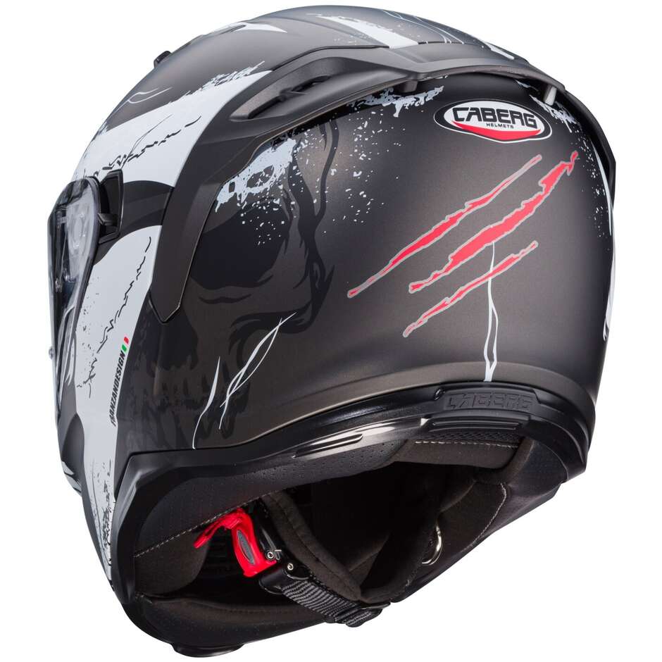 Caberg Integral Motorcycle Helmet AVALON X PUNK Matt Gray White Red