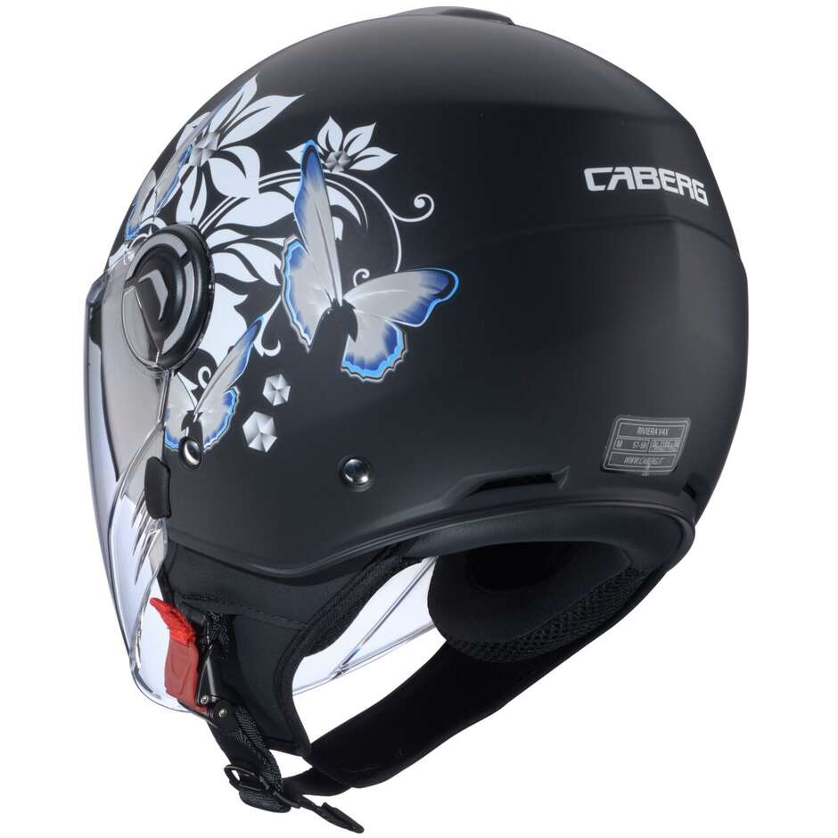 Caberg RIVIERA V4X MIA Jet Motorcycle Helmet Matt Black White Grey