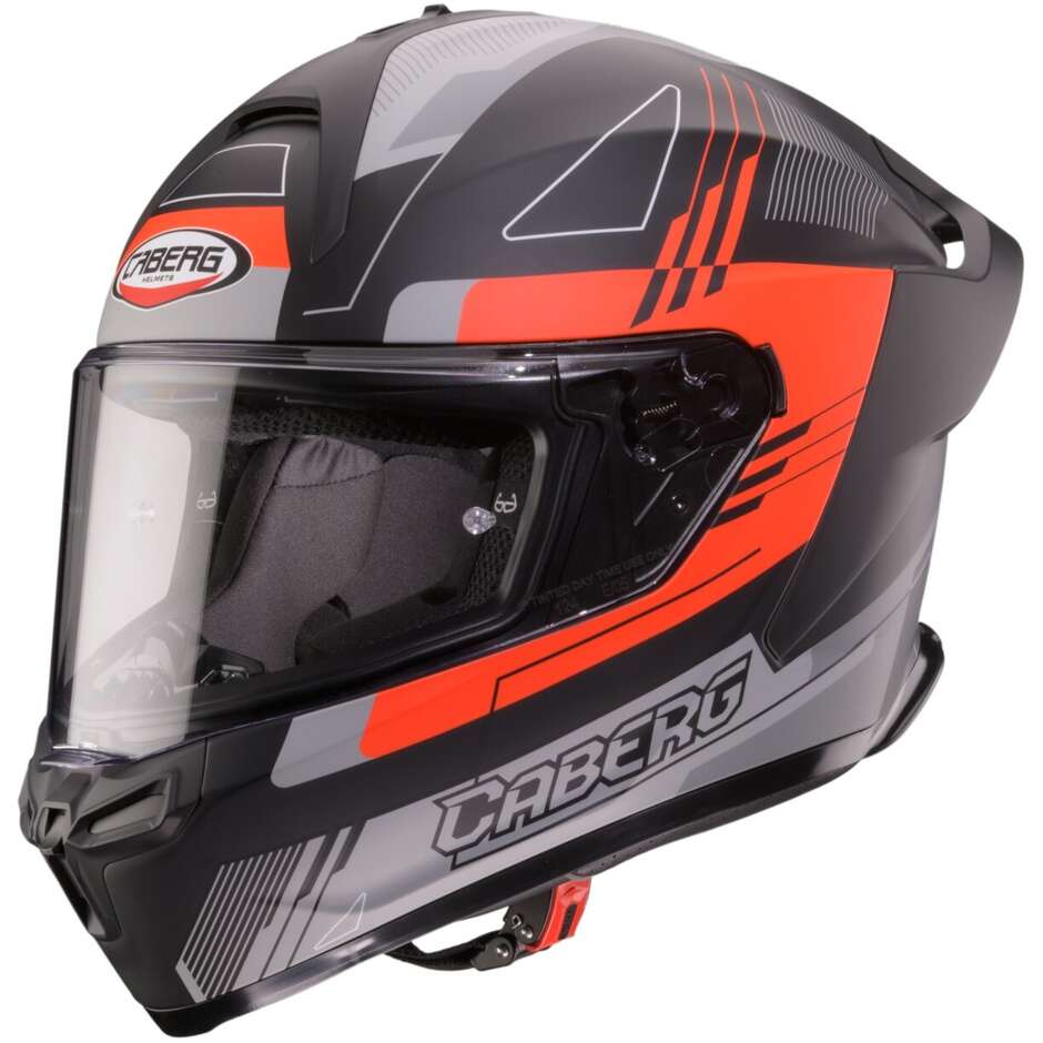 Caberg ROXTER COLT Full Face Motorcycle Helmet Matte Black Fluorescent Red Grey