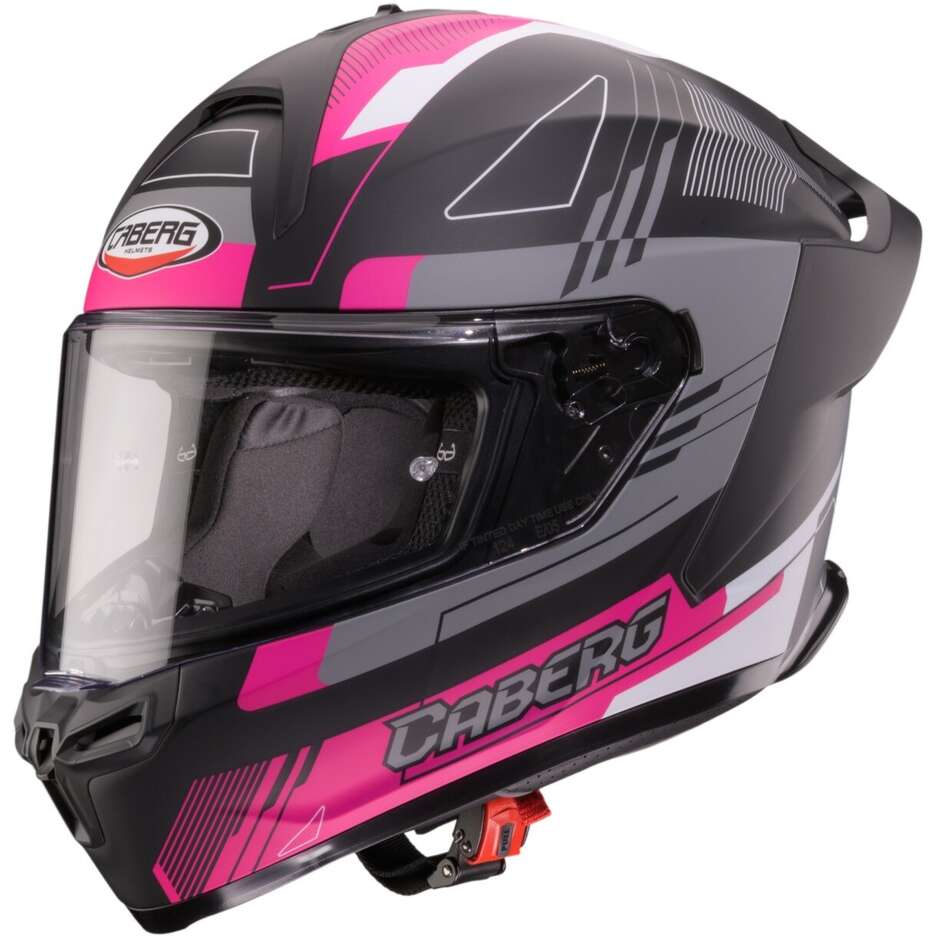 Caberg ROXTER COLT Integralhelm Motorrad Mattschwarz Fuchsia Weiß