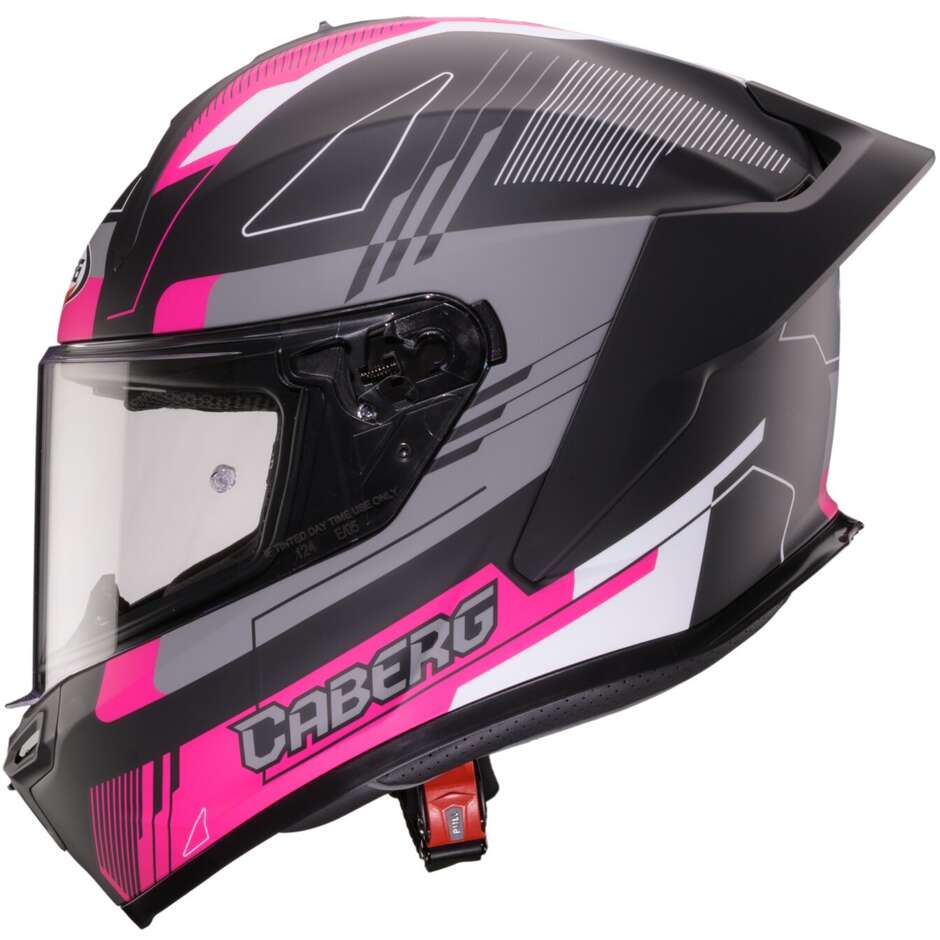 Caberg ROXTER COLT Integralhelm Motorrad Mattschwarz Fuchsia Weiß
