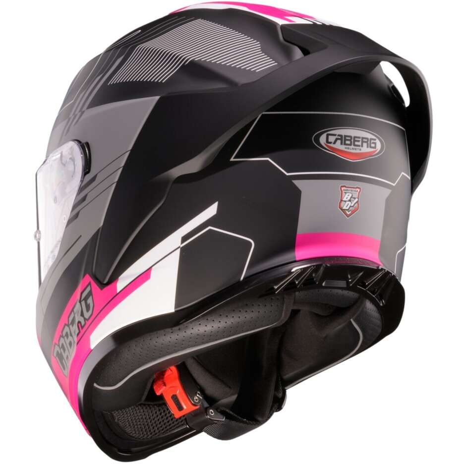 Caberg ROXTER COLT Integralhelm Motorrad Mattschwarz Fuchsia Weiß