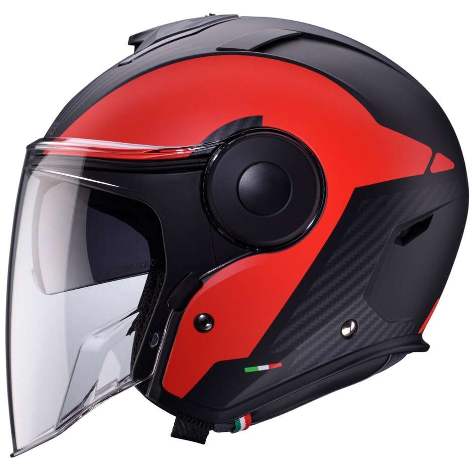 Caberg SOHO MILANO Jet Motorradhelm Matt Schwarz Rot