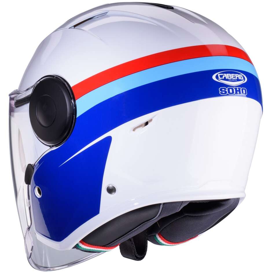 Caberg SOHO ZEPHYR Jet Motorcycle Helmet White Blue Red