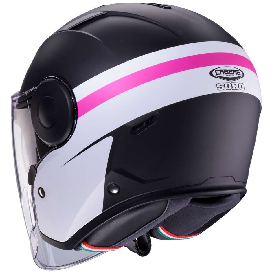 Caberg SOHO ZEPHYR Jet Motorradhelm Matt Schwarz Weiß Fuchsia