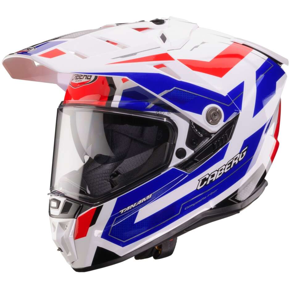 Caberg TANAMI RANGER Off-Road Full Face Motorcycle Helmet White Red Blue