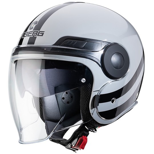 Caberg UPTOWN CHRONO Jet Double Visor Motorcycle Helmet Light Gray Black