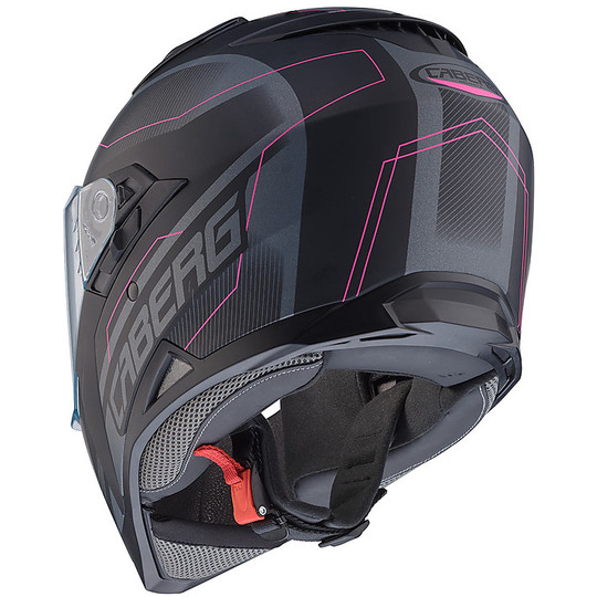 Cabron Integral Motorcycle Helmet JACKAL SUPRA Black Anthracite Pink Opaque