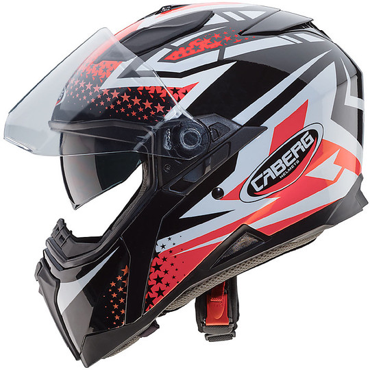 Cabron JACKAL SNIPER Whole Motorcycle Helmet Black White Red Fluo