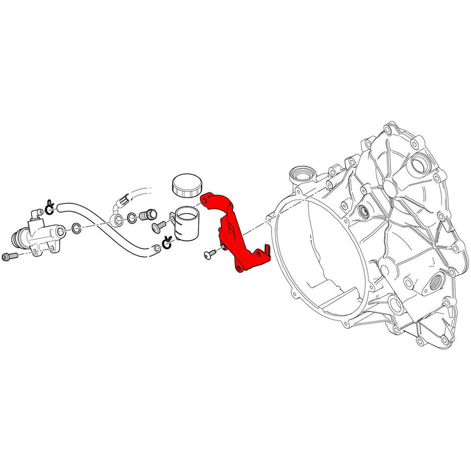 Cache-tuyau avec support de réservoir de frein arrière IFC01 Ducati CNC Racing Rouge