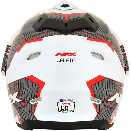 Cacso Moto Integrale Dual Sport Afx FX-39 Colorazione VELETA Rosso