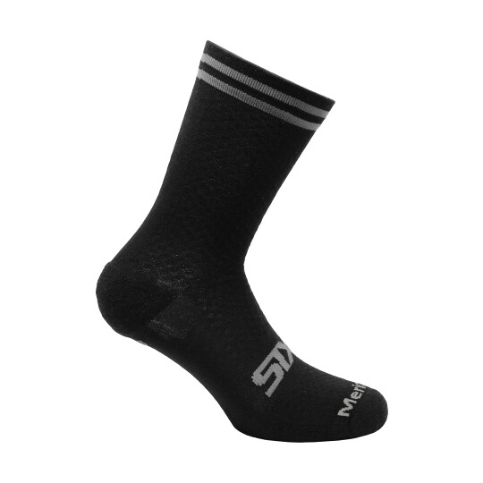 Calza Ciclismo in Lana merinos invernale Nero Grigio taglia 41-43